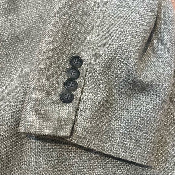 Brooks Brothers Mens Olive Green Silk/Linen/Wool Blend 2 Button Blazer Size 43 R - Picture 7 of 11